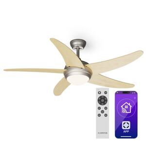 Klarstein Bolero 2 w 1 Smart, wentylator sufitowy, Ø 132 cm, lampa 55 W, pilot zdalnego sterowania, sterowanie za pomocą aplikacji, 2 kierunki obrotów