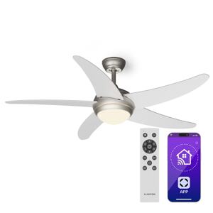Klarstein Bolero 2 w 1 Smart, wentylator sufitowy, Ø 132 cm, lampa 55 W, pilot zdalnego sterowania, sterowanie za pomocą aplikacji, 2 kierunki obrotów