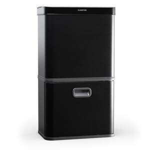 Klarstein Touchless, kosz na śmieci z czujnikiem, 56 l, stal nierdzewna, 3 pojemniki, domykanie Soft-Close, zasilanie bateryjne, wyświetlacz LED, timer