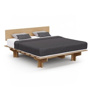 Blumfeldt NordicAura King rama łóżka dwuosobowego, 180 cm x 200 cm, wytrzymała, bez użycia narzędzi, drewno eukaliptusowe, pólka