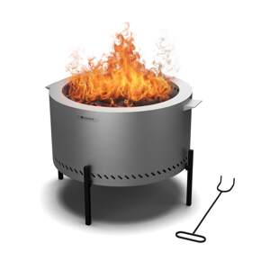 Blumfeldt Ignite Pure palenisko ogrodowe, niski poziom dymu, ruszt grillowy, stal nierdzewna, przenośne, pokrowiec przeciwsdeszczowy, uchwyty do przenoszenia