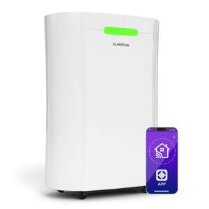 Klarstein AeroDry Smart 12L osuszacz powietrza, 12 l/24 h, 18 m², czujnik wilgotności, sterowanie za pomocą aplikacji, 135 m³/h