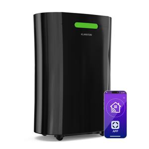 Klarstein AeroDry Smart 12L osuszacz powietrza, 12 l/24 h, 18 m², czujnik wilgotności, sterowanie za pomocą aplikacji, 135 m³/h
