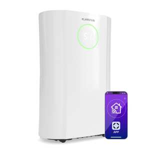 Klarstein DryFy ProConnect 24L osuszacz powietrza, 24 l/doba, 36 m², Wi-Fi, aplikacja, wskaźnik LED, dobowy programator czasowy