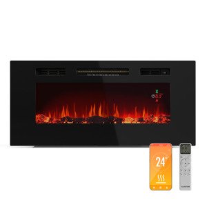 Klarstein Galeras Smart kominek elektryczny, 2 stopnie grzania, 16 - 30°| Iluzja płomienia LED, technologia IOT