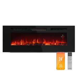 Klarstein Galeras Smart kominek elektryczny, 2 stopnie grzania, 16 - 30°| Iluzja płomienia LED, technologia IOT