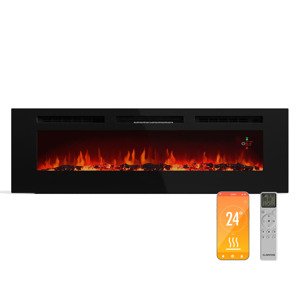 Klarstein Galeras Smart kominek elektryczny, 2 stopnie grzania, 16 - 30°| Iluzja płomienia LED, technologia IOT