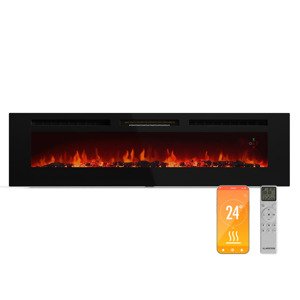 Klarstein Galeras Smart kominek elektryczny, 2 stopnie grzania, 16 - 30°| Iluzja płomienia LED, technologia IOT