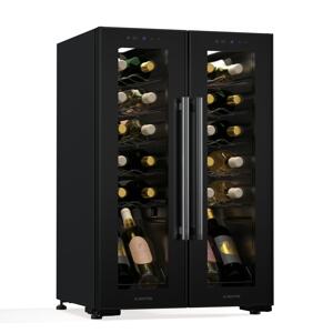 Klarstein Shiraz, chłodziarka do wina, 2 strefy chłodzenia, sterowanie dotykowe, oświetlenie LED, wolnostojąca