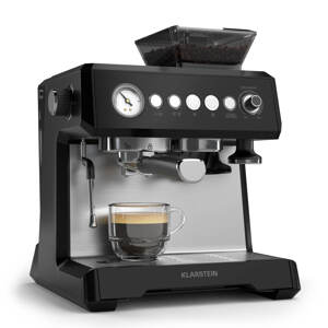 Klarstein Maszyna do espresso GrandPresso, precyzyjny młynek, dysza parowa, portafiltr, wskaźnik ciśnienia, 20 barów