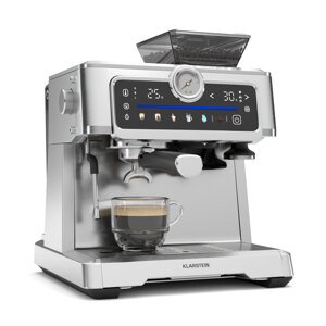 Klarstein GrandPresso Touch ekspres do kawy, 20 barów, młynek, manometr, spieniacz do mleka