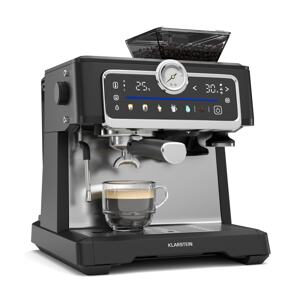 Klarstein GrandPresso Touch ekspres do kawy, 20 barów, młynek, manometr, spieniacz do mleka
