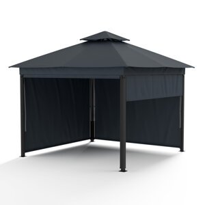 Blumfeldt Grandezza Cortina Altana ogrodowa 3x3 m, odporna na warunki atmosferyczne, malowana proszkowo, rolety boczne