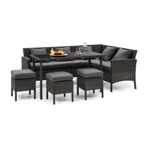 Blumfeldt Titania Dining Lounge Set, komplet wypoczynkowy do ogrodu, czarna/ciemnoszary
