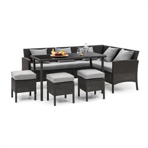 Blumfeldt Titania Dining Lounge Set, komplet wypoczynkowy do ogrodu, czarna/jasnoszary