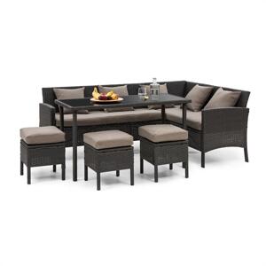 Blumfeldt Titania Dining Lounge Set, zestaw sof ogrodowych, czarno-brązowy