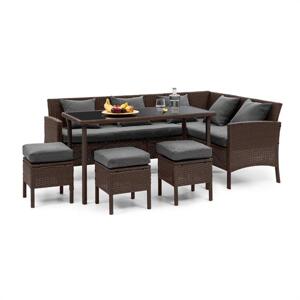 Blumfeldt Titania Dining Lounge Set, komplet wypoczynkowy do ogrodu, brązowy/ciemnoszary