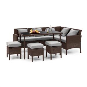Blumfeldt Titania Dining Lounge Set, komplet wypoczynkowy do ogrodu, brązowy/jasnoszary