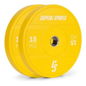 Capital Sports Nipton 2021, obciążenie, talerz treningowy, bumper plate, 2 x 15 kg, Ø 54 mm, twarda guma