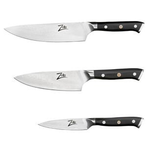 Zelite Infinity by Klarstein Alpha-Royal Japanese Series Set I, zestaw noży kuchennych, 3 szt. (10/15/20 cm), stal damasceńska